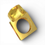 Amber gold plated ring