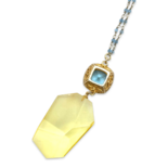 Ambernhalskette mit Topas und Türkis