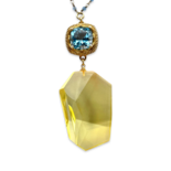 Ambernhalskette mit Topas und Türkis