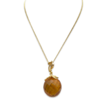 Amber pendant with gold-plated chain