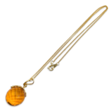 Amber pendant with gold-plated chain