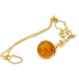 Amber pendant with gold-plated chain