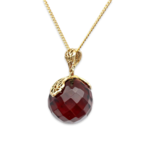 Amber pendant with gold-plated chain