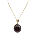 Amber pendant with gold-plated chain