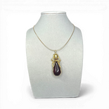 Amber silver gold plated necklace