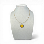 Amber silver gold plated necklace