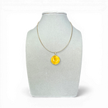 Amber silver gold plated necklace