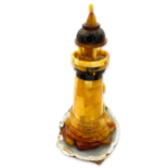 Amber souvenir on an agate stand «Lighthouse»