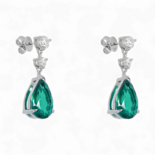 人造绿宝石吊坠耳环