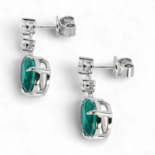 人造绿宝石吊坠耳环