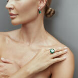 人造绿宝石吊坠耳环