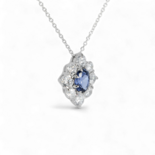 Намисто зі штучного сапфіру та діамантів