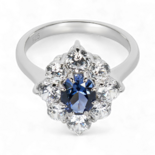 Künstlicher Saphir- und Diamantring