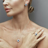 Künstlicher Saphir- und Diamantring