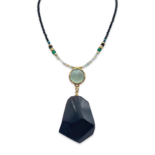 Schwarzer Bernstein Halskette