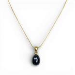 Black Pearl gold plated silver necklace