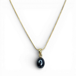 Black Pearl gold plated silver necklace