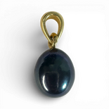 Black Pearl gold plated silver necklace