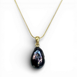Black Pearl gold plated silver necklace