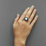 Каблучка з блакитним дорогоцінним каменем