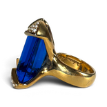 Blue Zircon Ring — Gold-Plated Brass