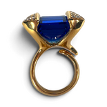 Blue Zircon Ring — Gold-Plated Brass
