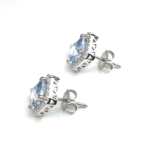 Cushion Cut Silver Earrings