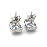 Cushion Cut Silver Earrings