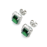 Cushion Cut Silver Earrings