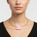 Dali Pink Lips Necklace — Gold Plated 925 Sterling Silver