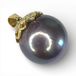 Темна перлина золочений срібний кулон