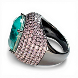 Doppelter agua Pavé-Ring