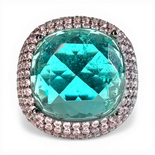 Doppelter agua Pavé-Ring