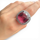 Double Pavé Ring White Pink