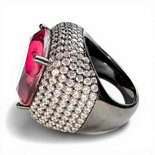 Double Pavé Ring White Pink