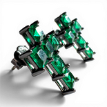 十字形耳环带方形绿色纳米