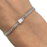 翡翠切割银手链