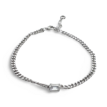 翡翠切割银手链