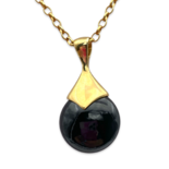 Gilded amber pendant