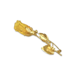 Золотий брошка з бурштином трояндою