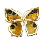 Gilded butterfly brooch with amber