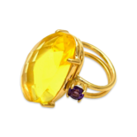 Anillo Ámbar Bañado en Oro