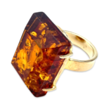 Anillo Ámbar Bañado en Oro