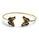 Gold-plated amber bracelet Butterfly