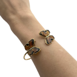 Gold-plated amber bracelet Butterfly