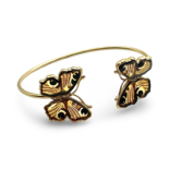 Gold-plated amber bracelet Butterfly