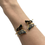 Gold-plated amber bracelet Butterfly