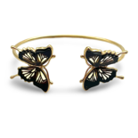 Gold-plated amber bracelet Butterfly