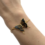 Gold-plated amber bracelet Butterfly