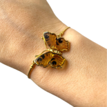 Pulsera de Ámbar Bañada en Oro Mariposa